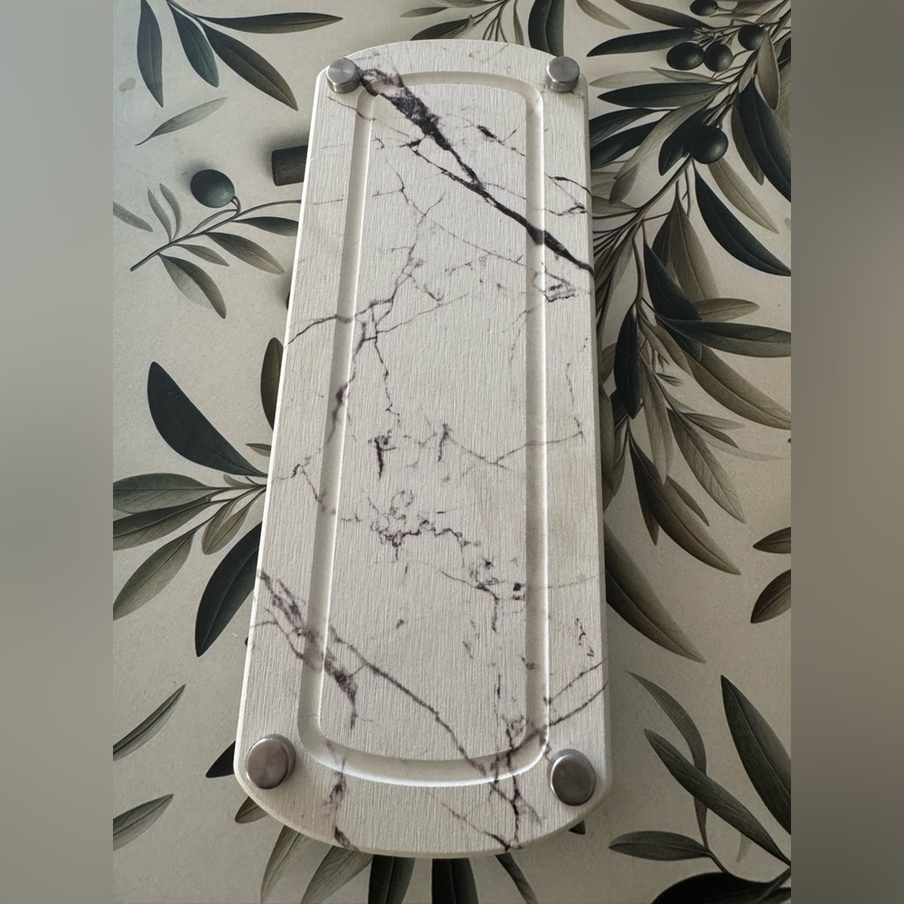 Marble Look Wood Hand/Dish Soap Elevated Counter Tray NWT